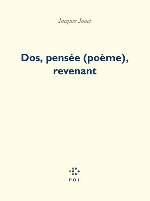 cover image of Dos, pensée (poème), revenant